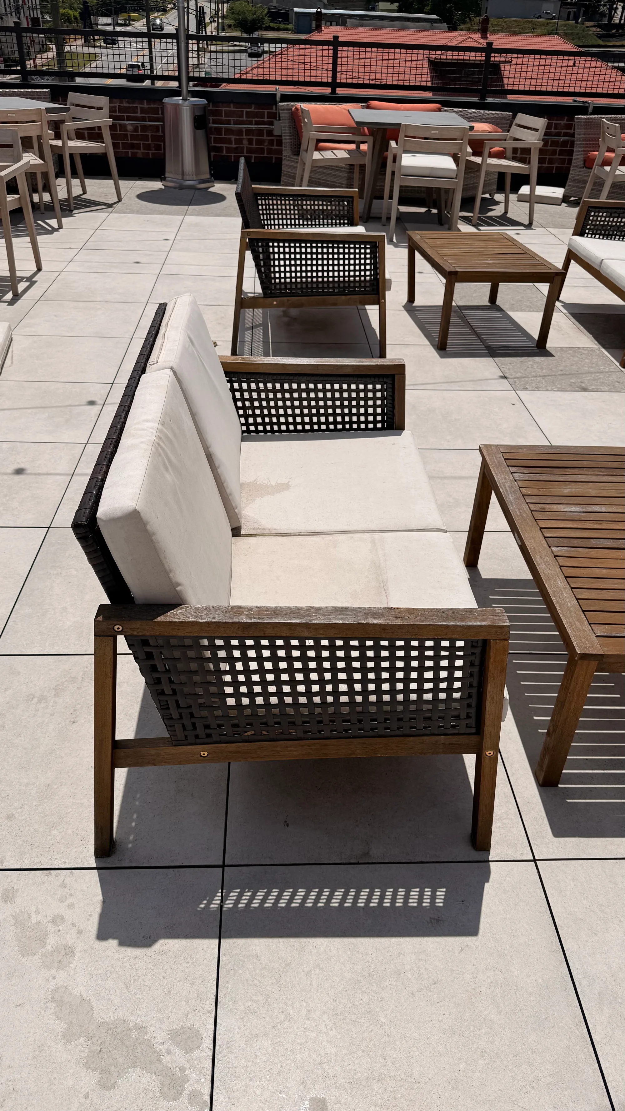 Double chairs with cushions