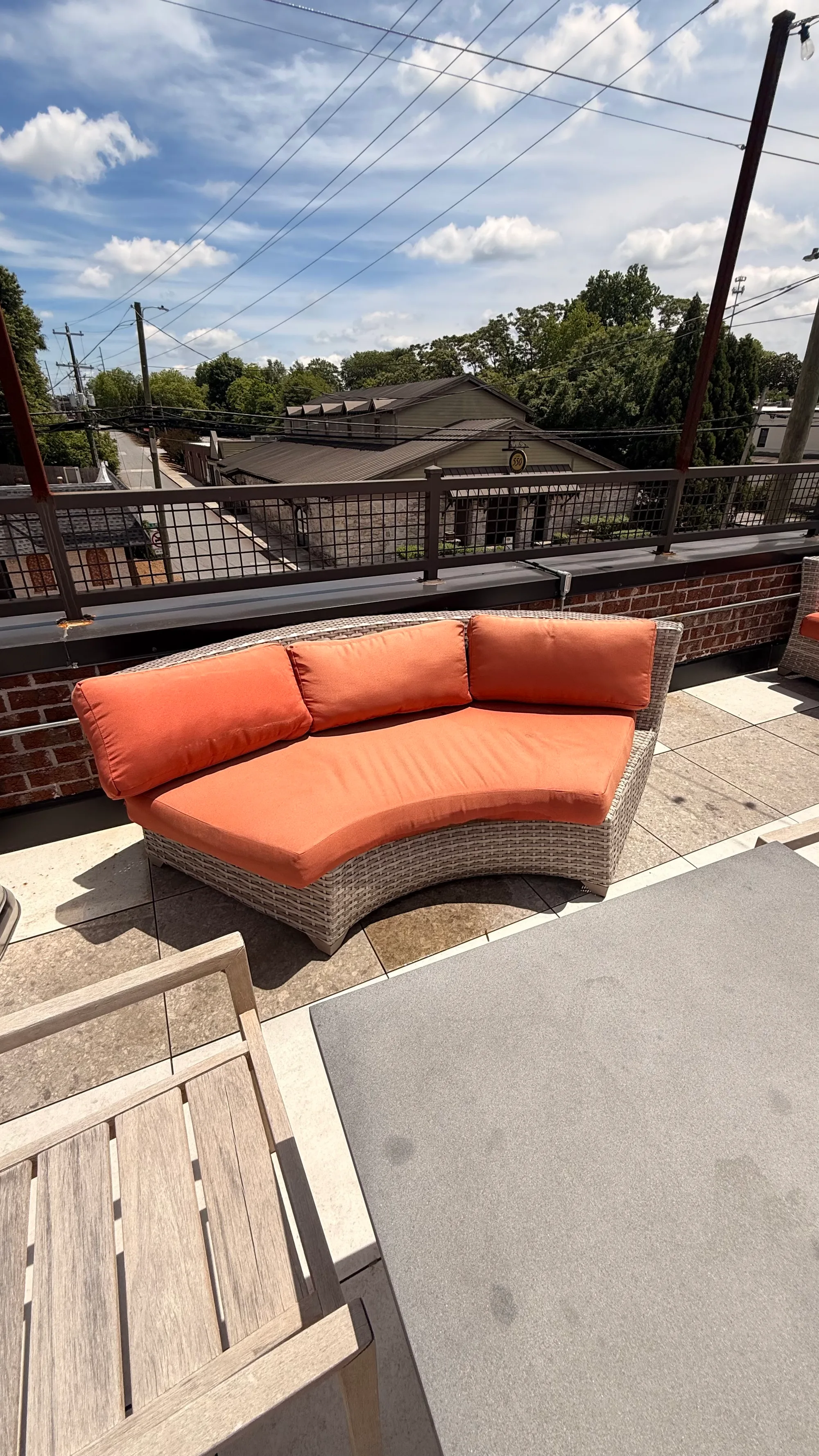 Sofas with cushions (orange/terracotta)